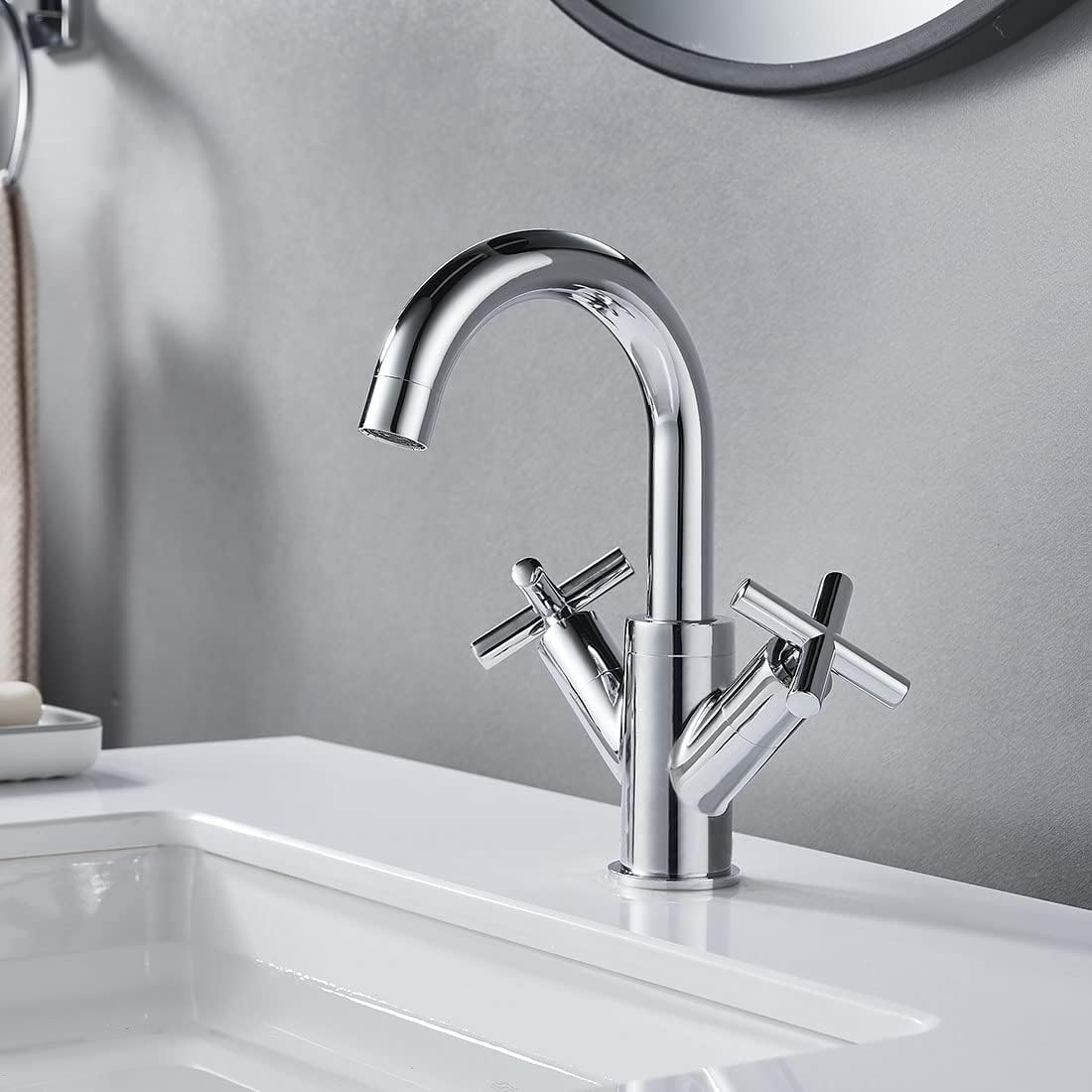 NewEast Basin Mixer Tap, Dual Cross Handle Swivel Spout Bathroom Sink Taps with Pop Up Waste, Modern Chrome Basin Tap   Import  Single ASIN  Import  Multiple ASIN ×Product customization General Description Gallery Reviews Variations - Amazing Gadgets Outlet