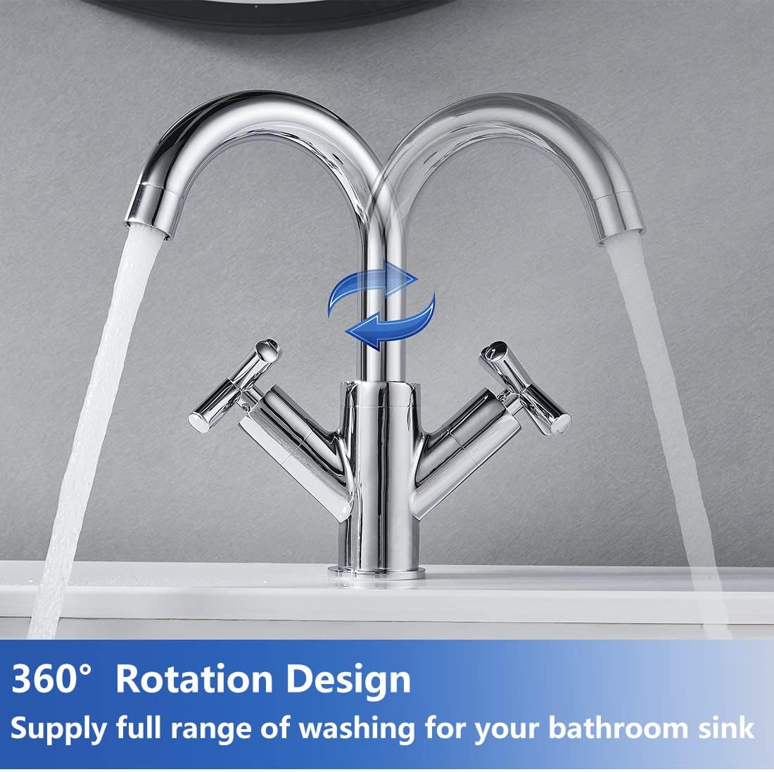 NewEast Basin Mixer Tap, Dual Cross Handle Swivel Spout Bathroom Sink Taps with Pop Up Waste, Modern Chrome Basin Tap   Import  Single ASIN  Import  Multiple ASIN ×Product customization General Description Gallery Reviews Variations - Amazing Gadgets Outlet