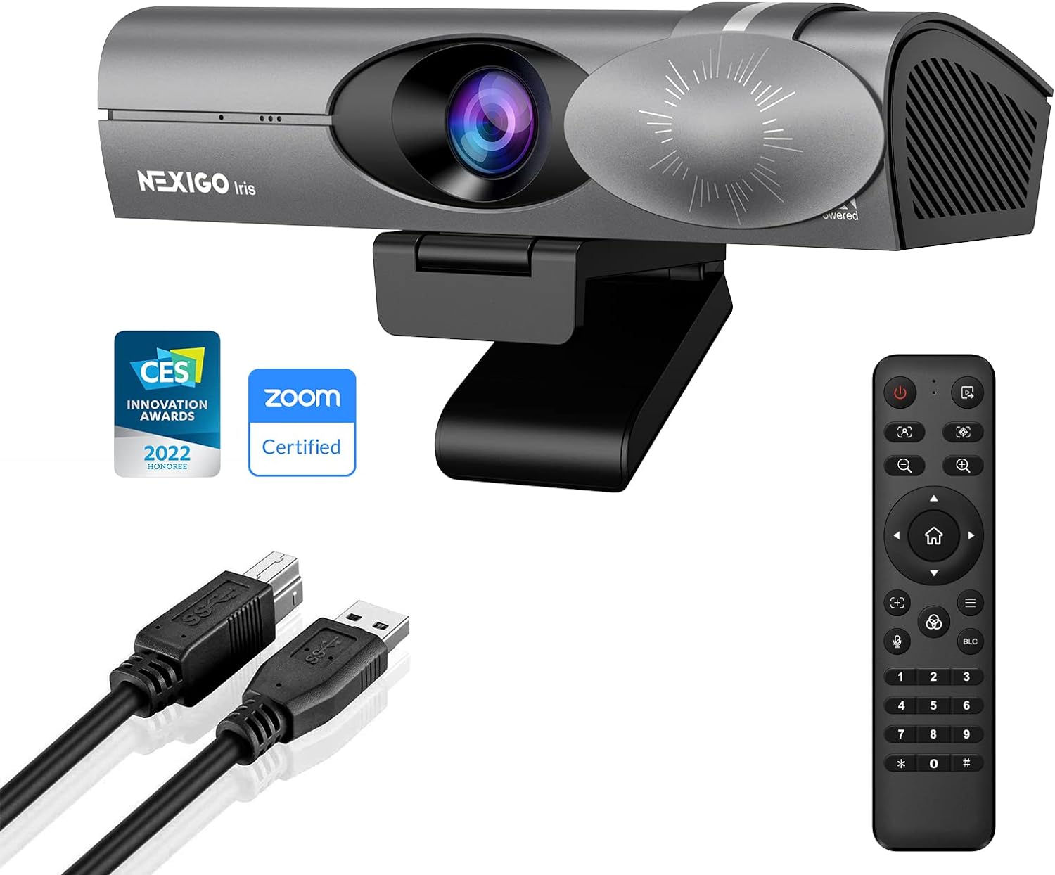 NexiGo N60 1080P Webcam with Microphone, Adjustable FOV, Zoom, Software Control & Privacy Cover, USB HD Computer Web Camera, Plug and Play, for Zoom/Skype/Teams, Conferencing and Video Calling - Amazing Gadgets Outlet