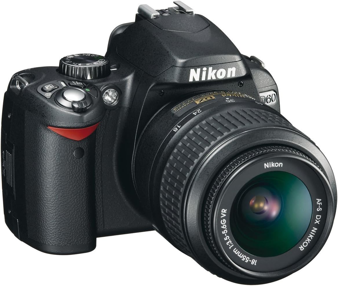 Nikon D60 Digital SLR Camera - Black (AF - S DX Nikkor 18 - 55 mm f/3.5 - 5.6G VR) (Renewed) - Amazing Gadgets Outlet