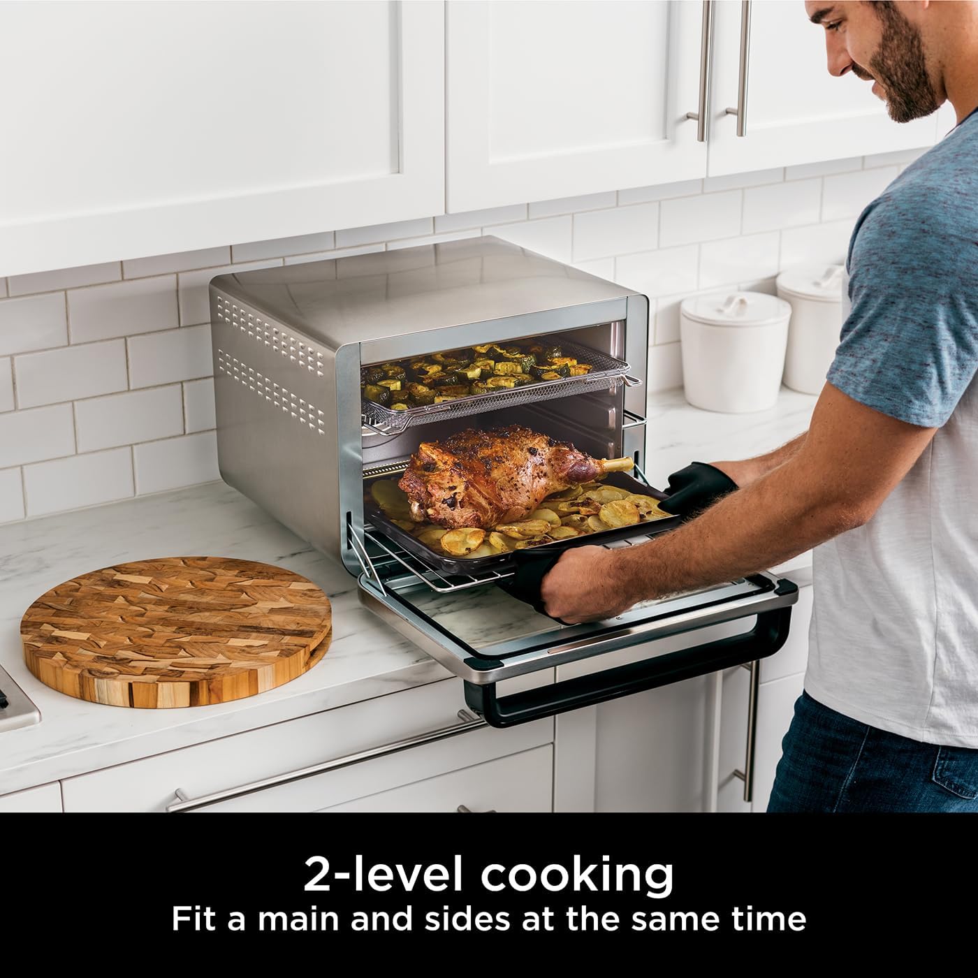 Ninja Foodi 10 - in - 1 Multifunction Oven, Fast Mini Oven, Countertop Oven, 10 Cooking Functions, Air Fry, Pizza, Grill, Roast, Bake, Toast, Bagel & more, Make Family - Size Meals, Silver/Black DT200UK - Amazing Gadgets Outlet