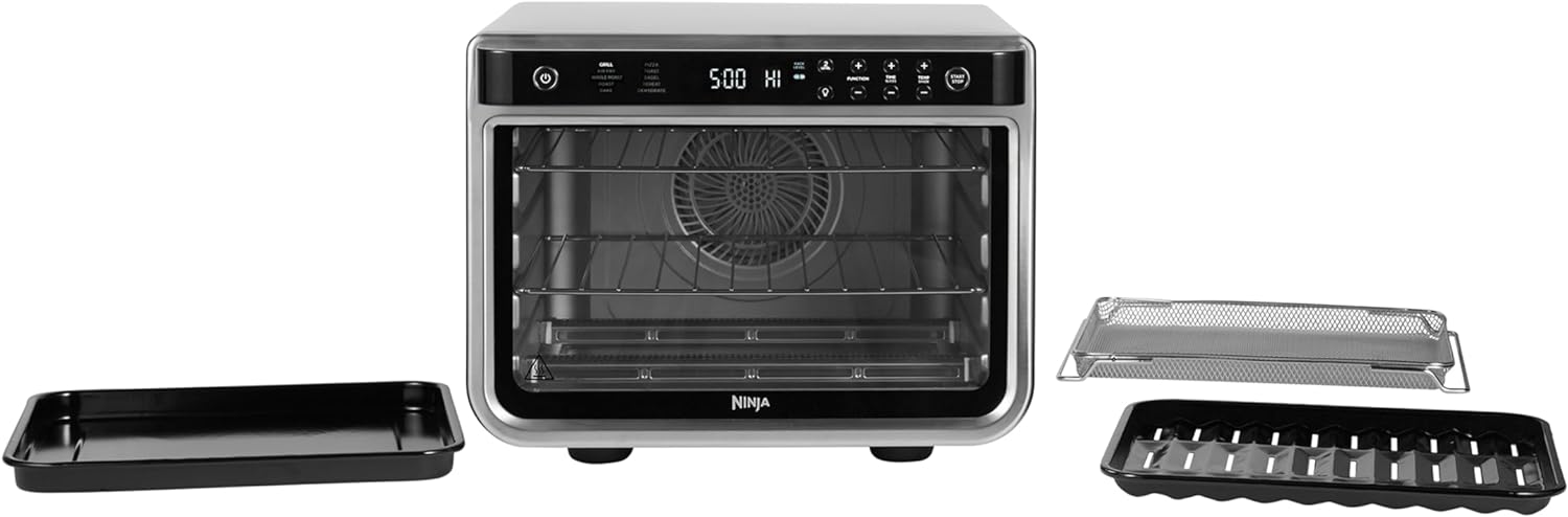 Ninja Foodi 10 - in - 1 Multifunction Oven, Fast Mini Oven, Countertop Oven, 10 Cooking Functions, Air Fry, Pizza, Grill, Roast, Bake, Toast, Bagel & more, Make Family - Size Meals, Silver/Black DT200UK - Amazing Gadgets Outlet