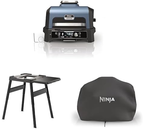 Ninja Woodfire Electric Outdoor BBQ Grill, Smoker and Air Fryer with Pellets and Digital Probe, 5 Skewers, 7 Functions; Grill, Smoke, Air Fry, Roast and more, Red/Black, Amazon Exclusive OG751UKAMZ   Import  Single ASIN  Import  Multiple ASIN ×Pr - Amazing Gadgets Outlet