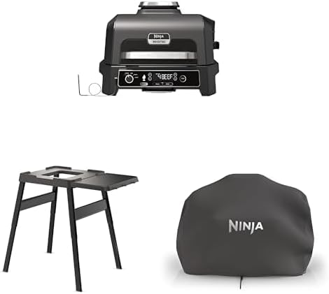 Ninja Woodfire Electric Outdoor BBQ Grill, Smoker and Air Fryer with Pellets and Digital Probe, 5 Skewers, 7 Functions; Grill, Smoke, Air Fry, Roast and more, Red/Black, Amazon Exclusive OG751UKAMZ   Import  Single ASIN  Import  Multiple ASIN ×Pr - Amazing Gadgets Outlet