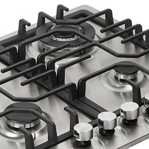 NJ - 600S Gas Hob 4 Burner - 60cm Built - in Stainless Steel Cooktop NG/LPG Convertable Cooker with Cast Iron Supports & FFD - Amazing Gadgets Outlet