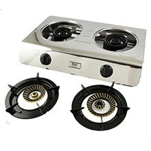 NJ - 60SD Indoor Gas Stove - 2 Burner Portable Gas Hob LPG Cooker 60cm Cooktop Stainless Steel Freestanding Table Top for Home Kitchen Camping Garden Catering 7.7kW - Amazing Gadgets Outlet