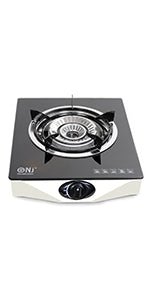 NJ NGB - S1 Indoor Portable Gas Stove - Single Burner Gas Hob Table Top Cooker LPG Cooker For Caravan Black Glass Freestanding Cooktop Camping Outdoor 4.2kW - Amazing Gadgets Outlet