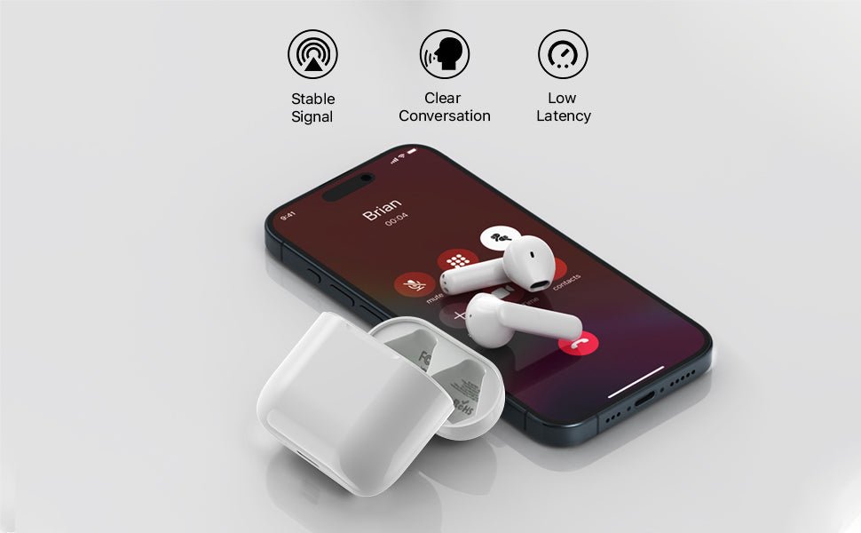 NOBIS N3601 True Wireless Earbuds with ENC Noise Cancelling, 40Hrs Max Playtime, Stereo Sound Effect, Touch Control, Half - in - Ear Headphones, Perfect for Listening Music and Phone Call - Amazing Gadgets Outlet