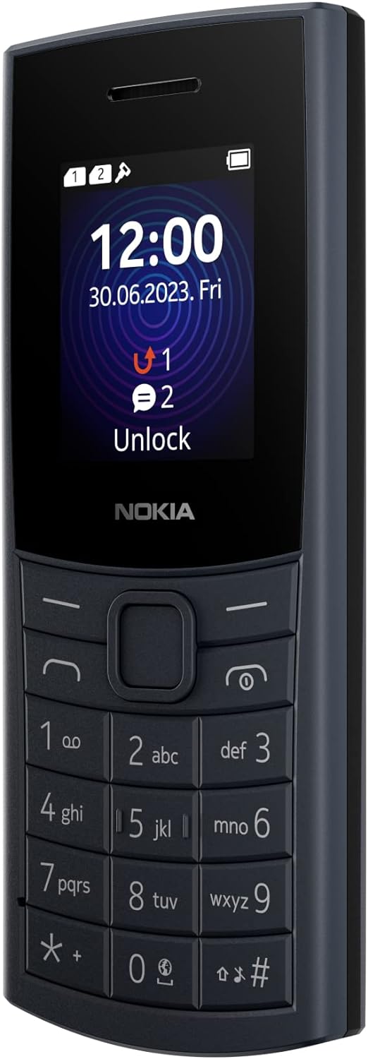 Nokia 110 4G Feature Phone with 4G, Camera, Bluetooth, FM radio, MP3 player, MicroSD, Long - Lasting Battery, and Pre - loaded Games, Dual Sim - Blue - Amazing Gadgets Outlet