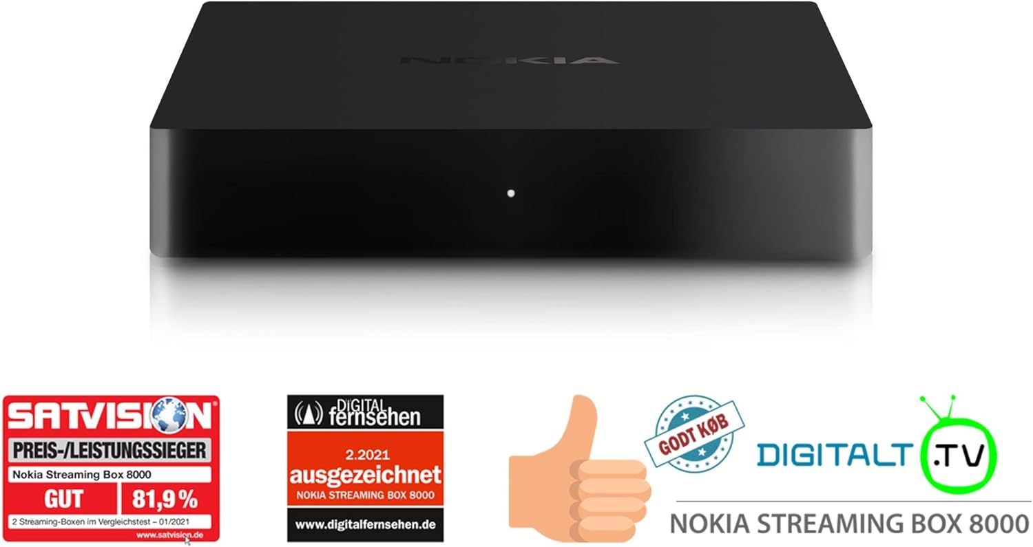 Nokia Streaming Box 8000, Android TV (Chromecast, HDMI, Netflix, Prime Video, Disney+) - Amazing Gadgets Outlet