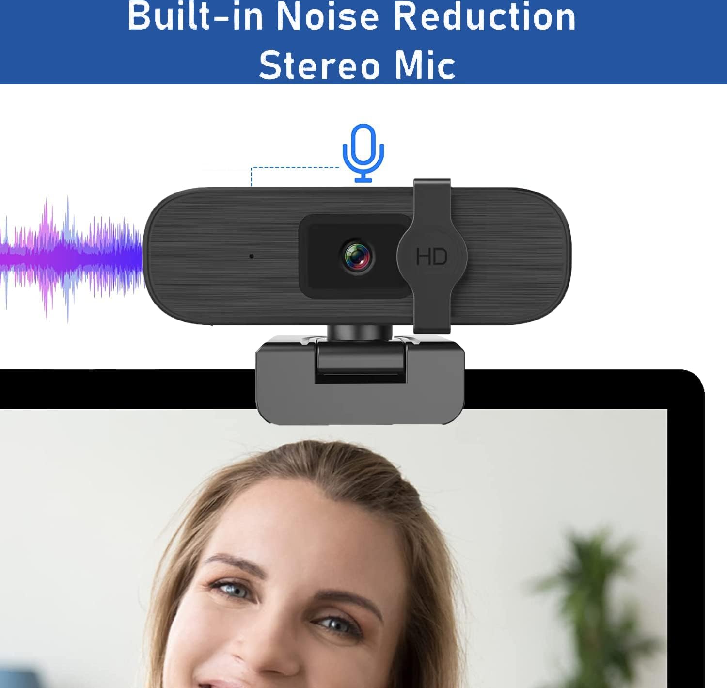 Nolansend 2K Webcam for PC, with Noise - Cancelling Microphone & Privacy Cover, USB Plug&Play Computer Web Camera for Laptop/Desktop, Video Calling,Conferencing, Youtube, Zoom, Skype, Facetime - Amazing Gadgets Outlet