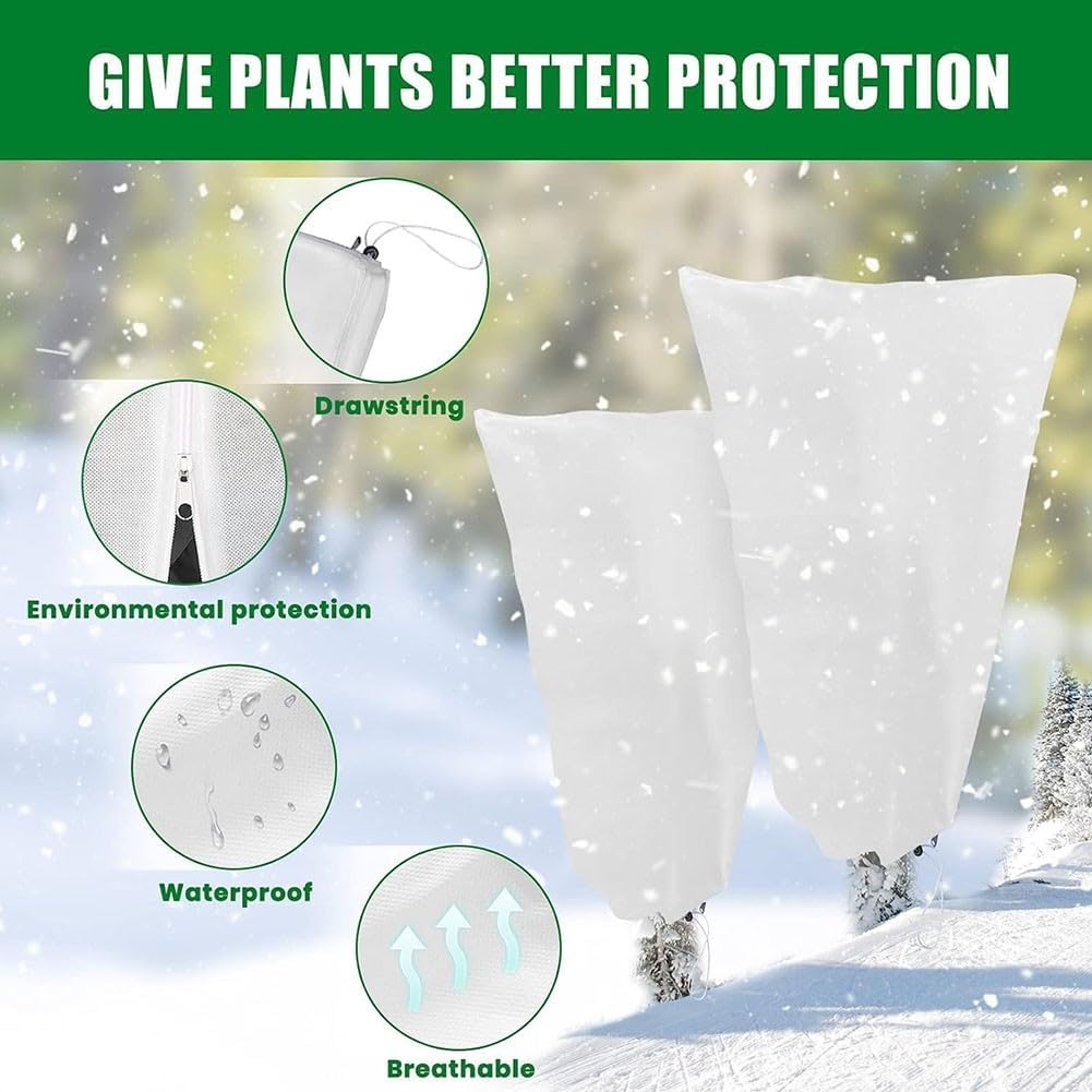 NonWoven Frost Protection Bag for Plants, Breathable & Reusable, Zip and Drawstring Lock Design (120 Width*180cm) - Amazing Gadgets Outlet