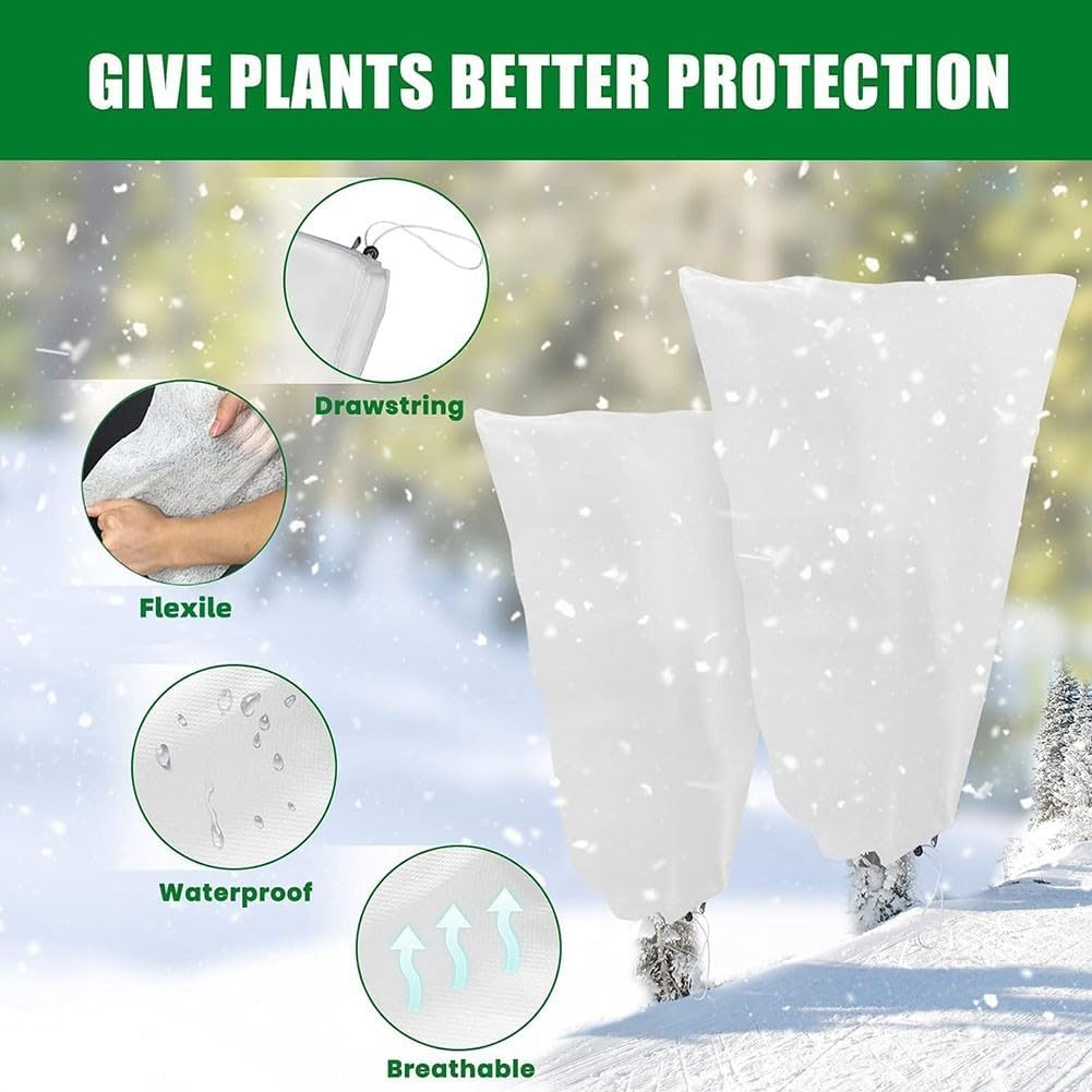 NonWoven Frost Protection Bag for Plants, Breathable & Reusable, Zip and Drawstring Lock Design (120 Width*180cm) - Amazing Gadgets Outlet