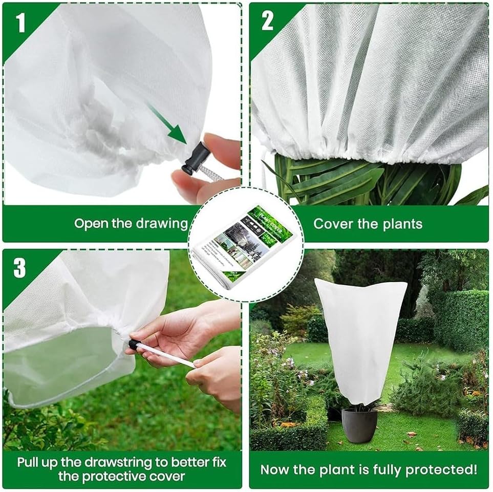 NonWoven Frost Protection Bag for Plants, Breathable & Reusable, Zip and Drawstring Lock Design (120 Width*180cm) - Amazing Gadgets Outlet