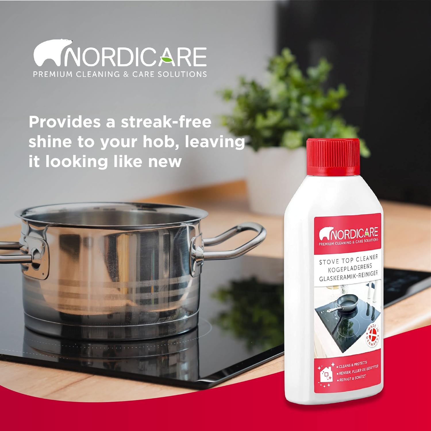 Nordicare Hob Cleaner Glass Ceramic - Induction Stove Top Cleaner Polish and Protector for Everyday Use - Made in Denmark (500ml) - Amazing Gadgets Outlet