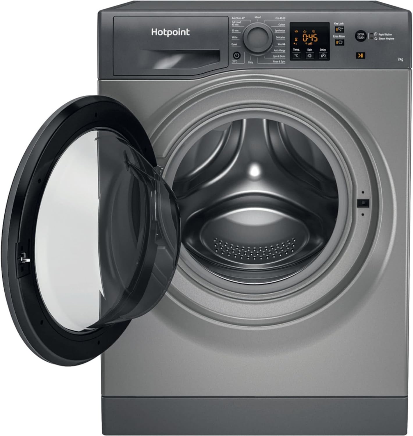 NSWF743UGGUKN Washing Machine 7Kg Load 14 Spin Graphite A - Amazing Gadgets Outlet