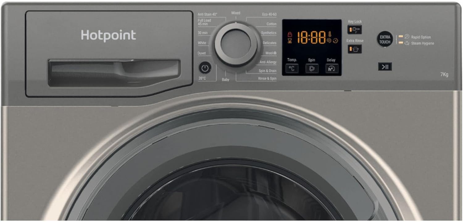 NSWF743UGGUKN Washing Machine 7Kg Load 14 Spin Graphite A - Amazing Gadgets Outlet