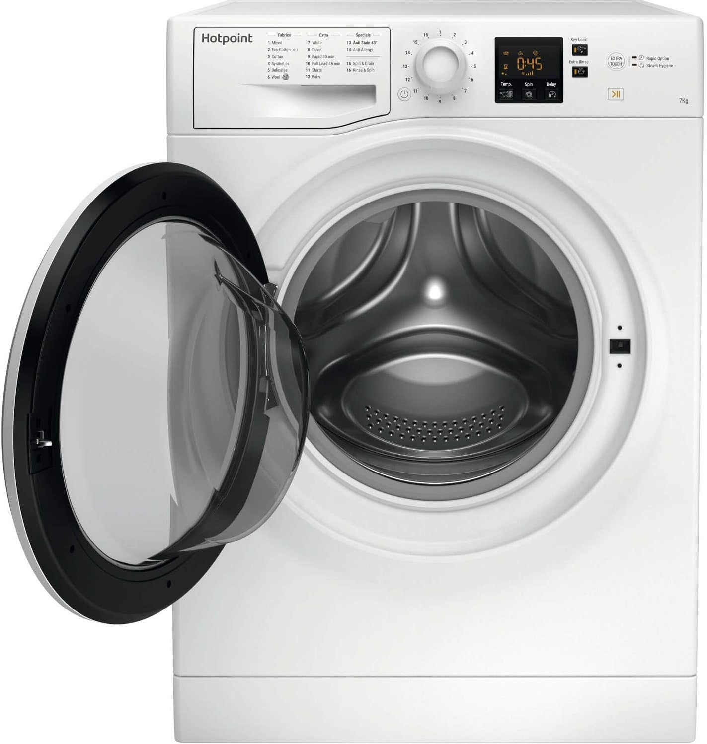 NSWF743UWUKN 7Kg 1400 Spin, Digit Plus,Anti Stain 40,Full Load 45,Steam Hygiene, Rapid Opti - Amazing Gadgets Outlet