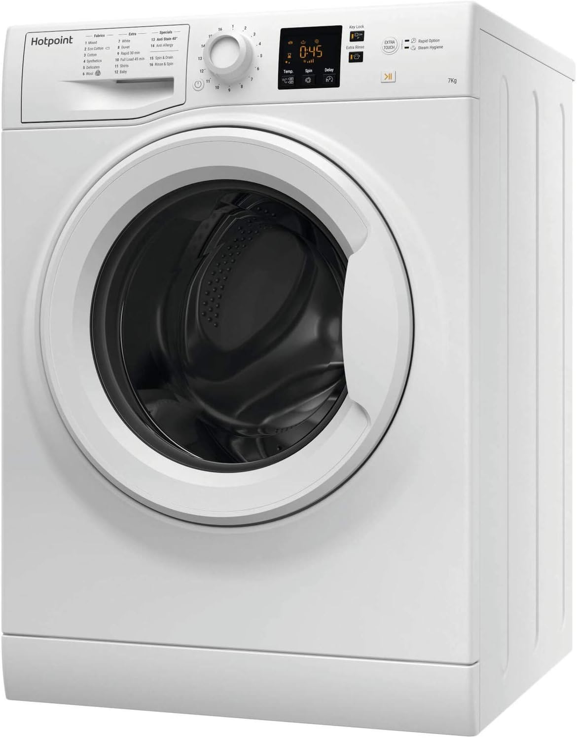 NSWF743UWUKN 7Kg 1400 Spin, Digit Plus,Anti Stain 40,Full Load 45,Steam Hygiene, Rapid Opti - Amazing Gadgets Outlet