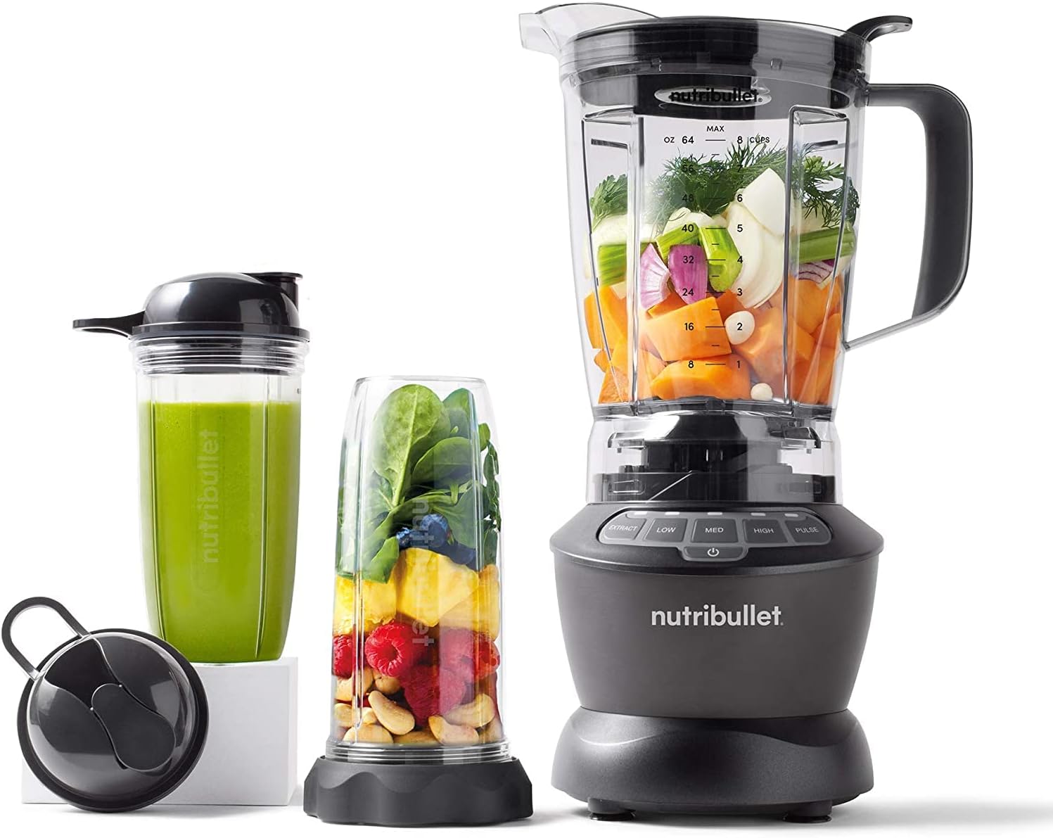 NutriBullet Blender Combo 1200W 1.85L For Shakes Smoothies savory soups Ice Crusher (Grey Combo) - Amazing Gadgets Outlet