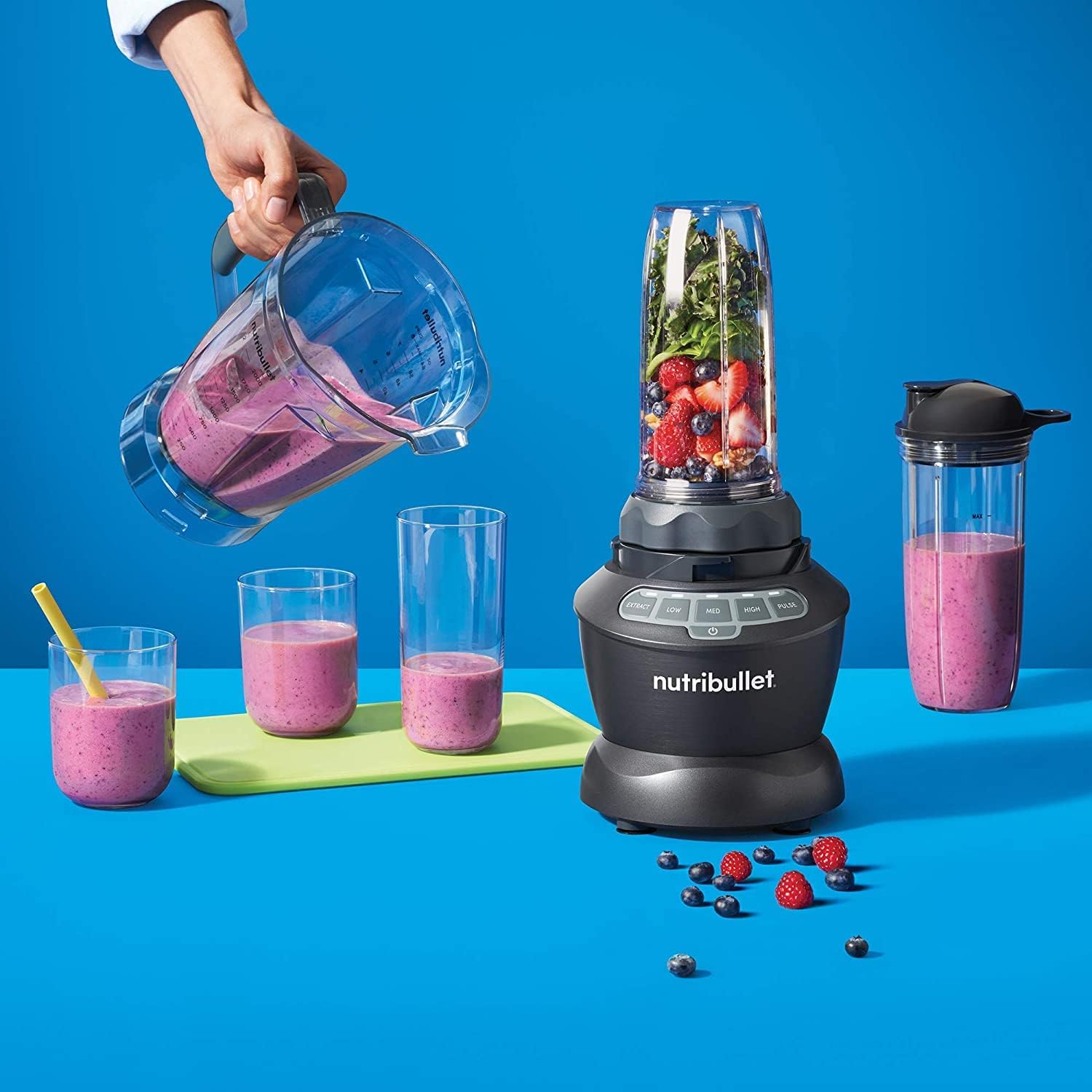 NutriBullet Blender Combo 1200W 1.85L For Shakes Smoothies savory soups Ice Crusher (Grey Combo) - Amazing Gadgets Outlet