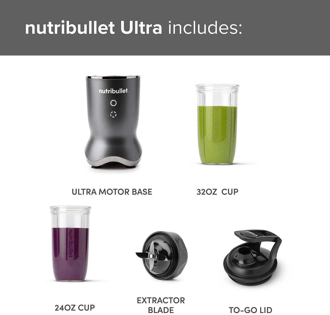 nutribullet Ultra 1200W Personal Blender - With Rapid Extractor Blade, 900ml Cup, To - Go Lid & User Guide - Quiet Yet Powerful Single Serve Blender - Illuminated Interface with Two Blending Options - Amazing Gadgets Outlet