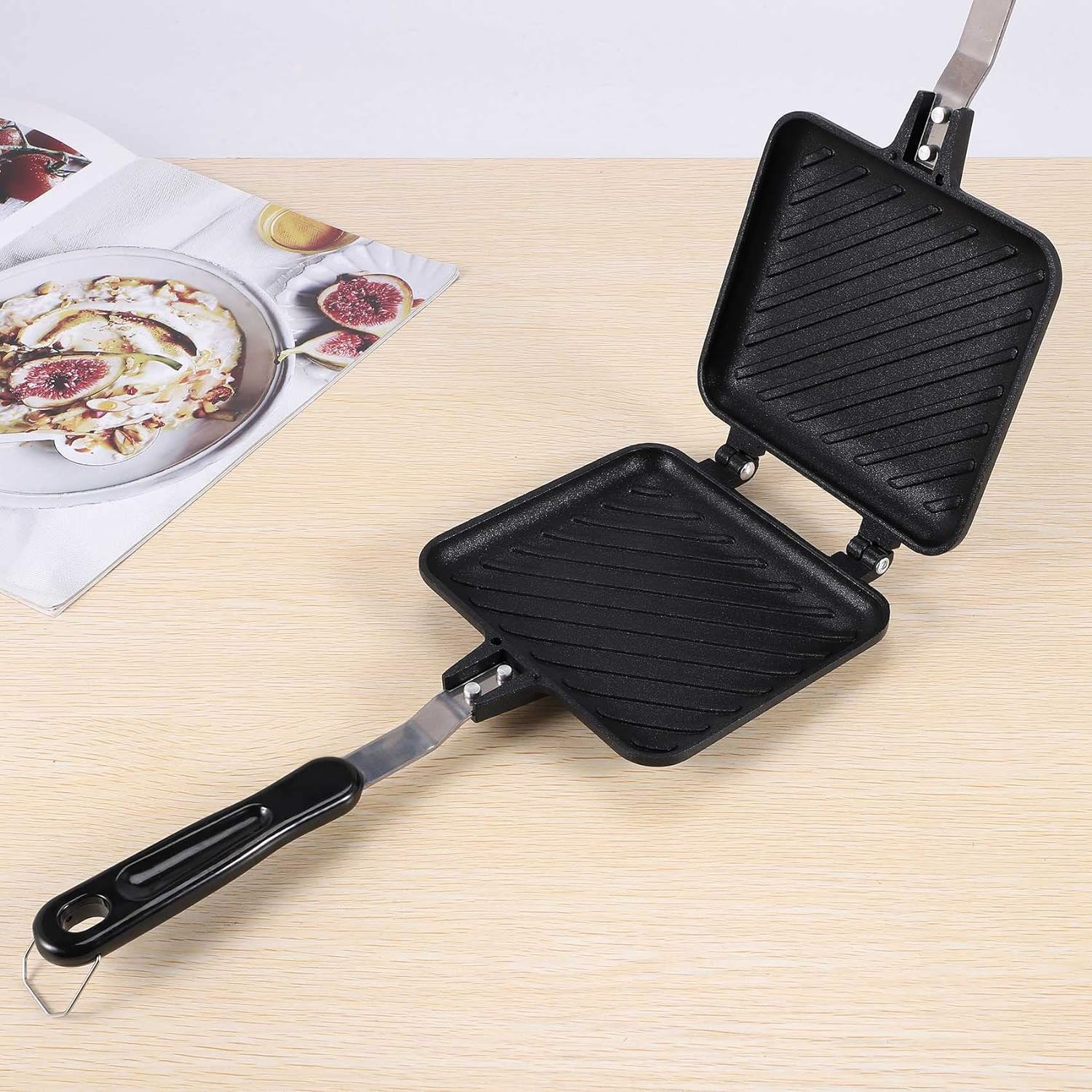 Nvanvmm Grilled Sandwich Maker,Bread Toast Breakfast Machine,Hot Sandwich Pan,Nonstick Aluminum Flip Pan,Kitchen Tool - Amazing Gadgets Outlet