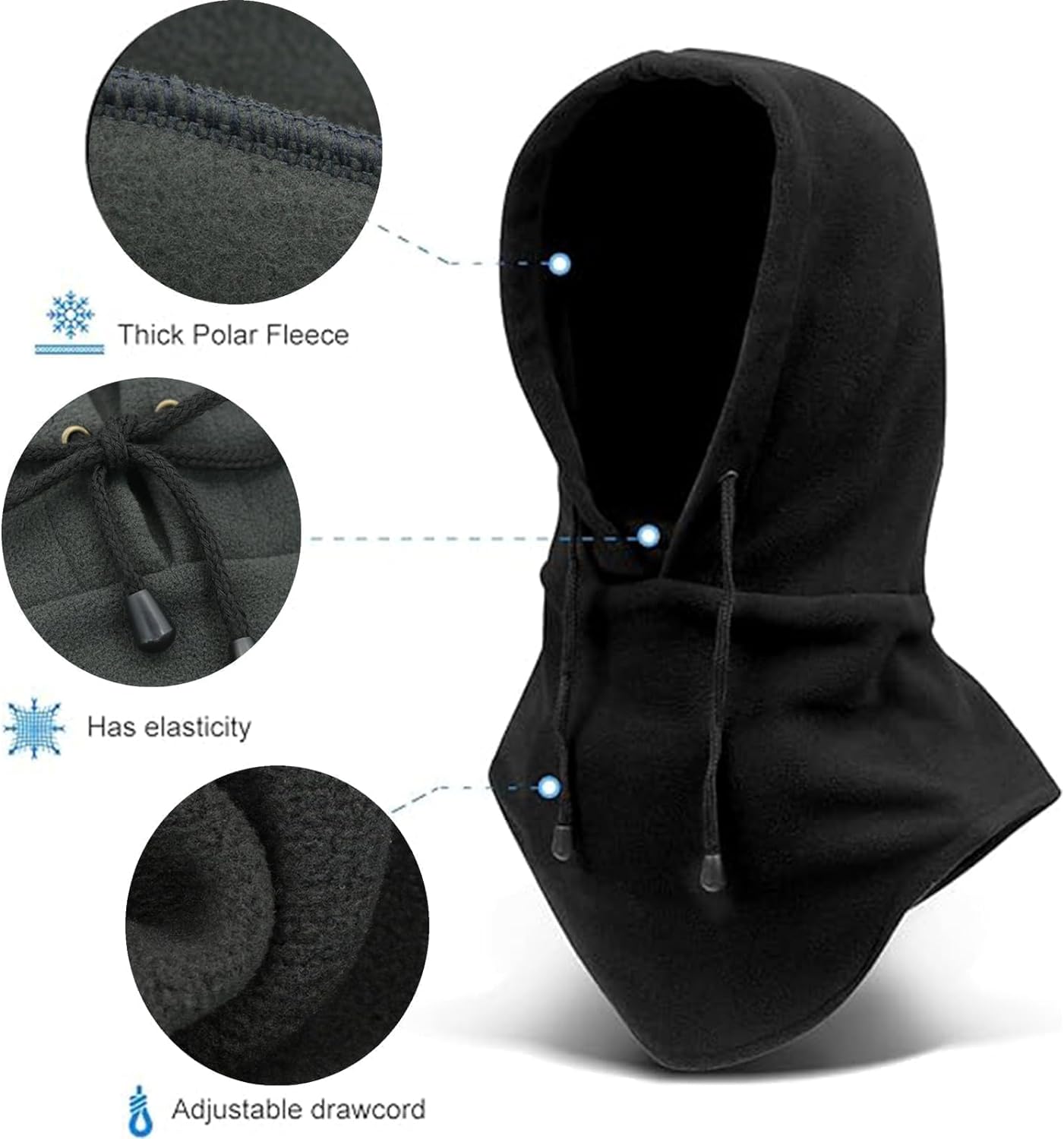 NZPACB Ski Mask,Balaclava,ski Snood,Neck Warmer Men, Black Balaclava for Men Cold Weather Heavyweight Fleece Hood Ski Snow Gear,Balaclavas for Men Windproof Ski Mask for Winter Outdoor Sports Black - Amazing Gadgets Outlet