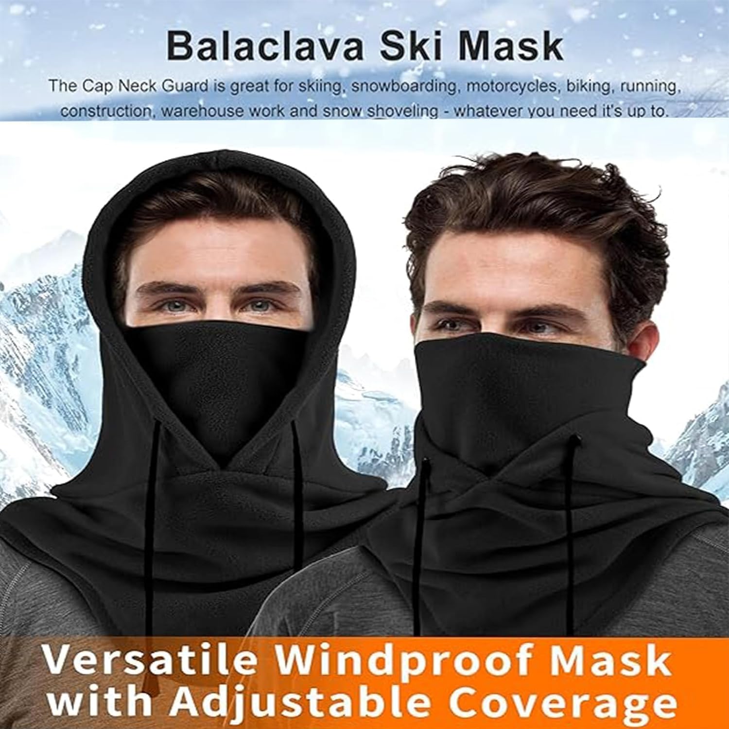 NZPACB Ski Mask,Balaclava,ski Snood,Neck Warmer Men, Black Balaclava for Men Cold Weather Heavyweight Fleece Hood Ski Snow Gear,Balaclavas for Men Windproof Ski Mask for Winter Outdoor Sports Black - Amazing Gadgets Outlet