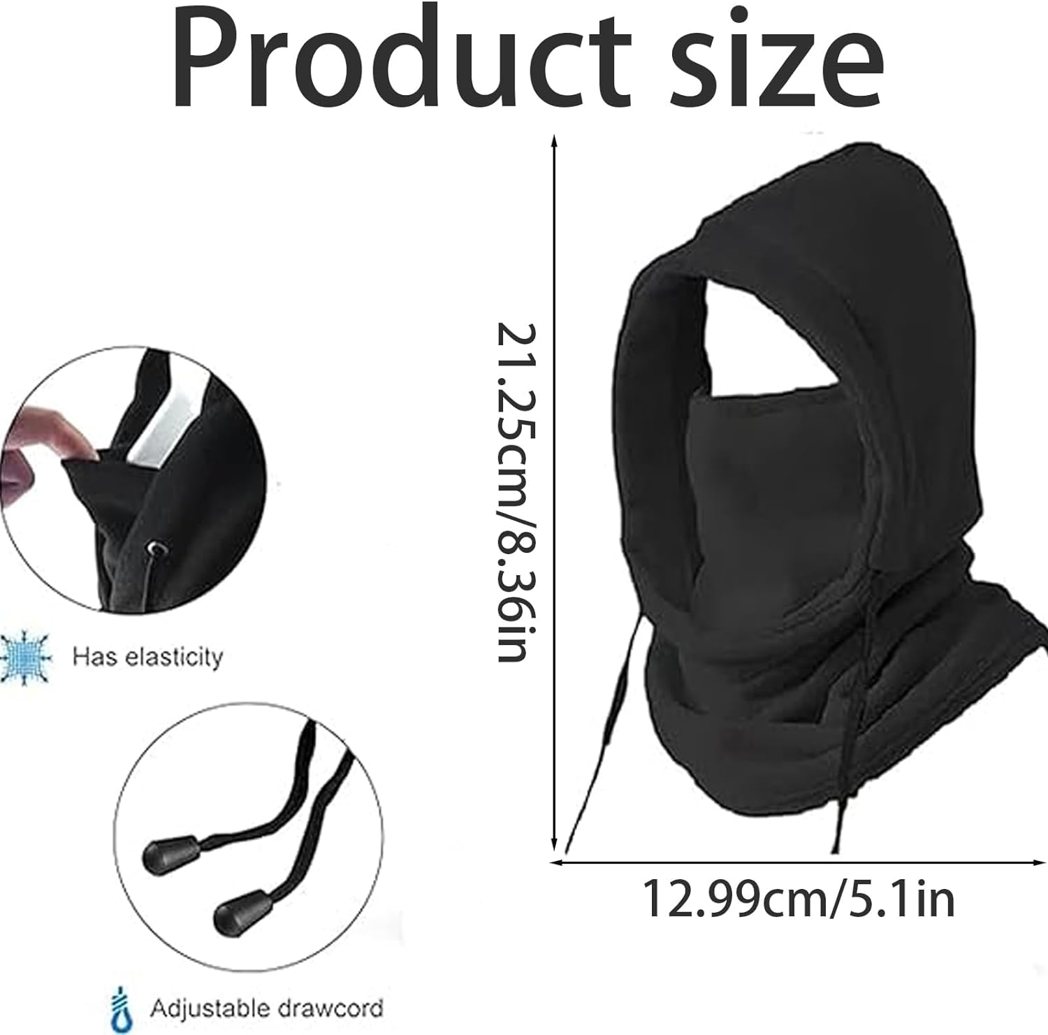 NZPACB Ski Mask,Balaclava,ski Snood,Neck Warmer Men, Black Balaclava for Men Cold Weather Heavyweight Fleece Hood Ski Snow Gear,Balaclavas for Men Windproof Ski Mask for Winter Outdoor Sports Black - Amazing Gadgets Outlet