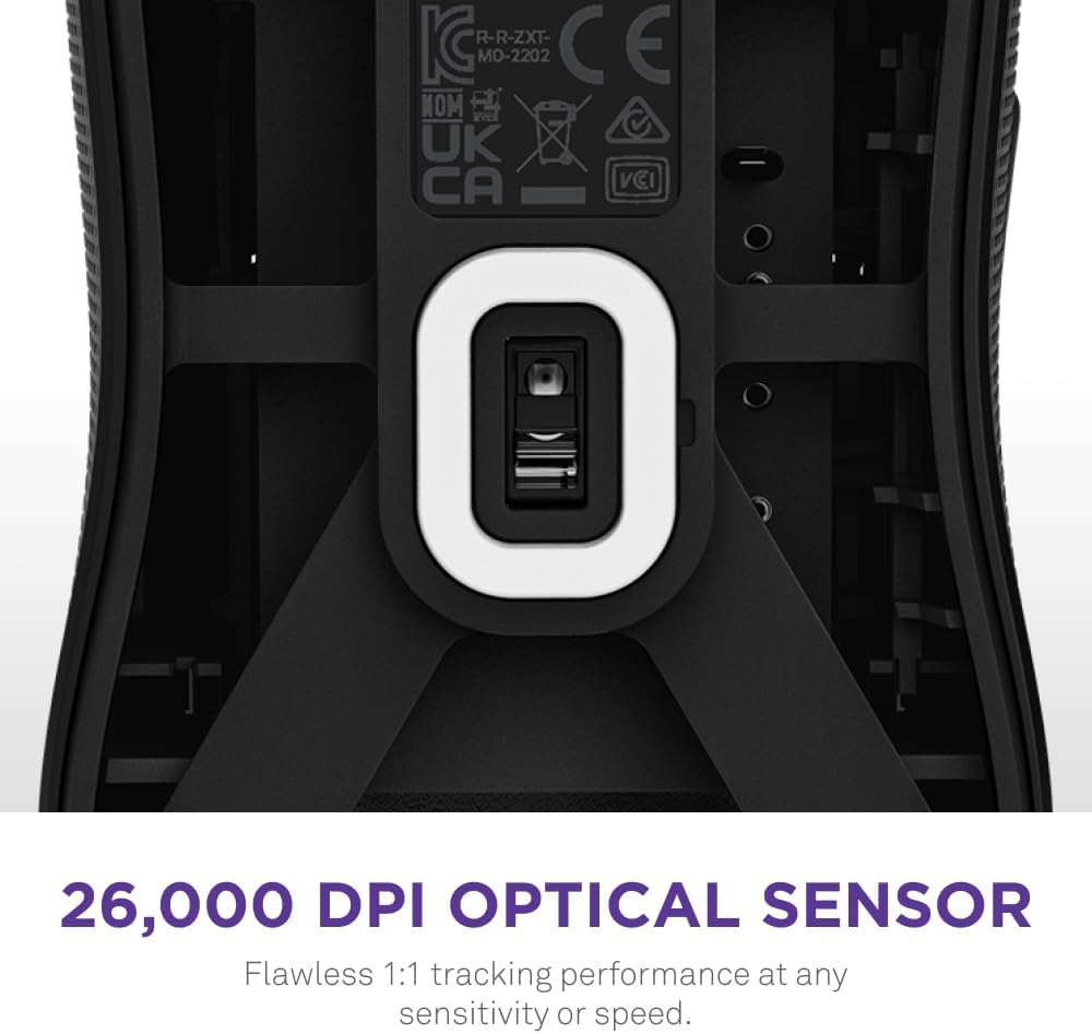 NZXT Lift 2 Symm | Lightweight Symmetrical Wired Gaming Mouse | Lightweight 58 g Design | 8K Polling Rate | Optical Switches | 26K DPI Optical Sensor | 100% PTFE Feet | Black - Amazing Gadgets Outlet