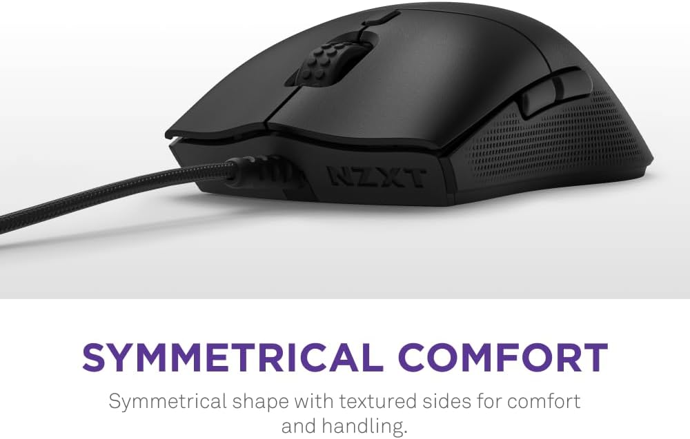 NZXT Lift 2 Symm | Lightweight Symmetrical Wired Gaming Mouse | Lightweight 58 g Design | 8K Polling Rate | Optical Switches | 26K DPI Optical Sensor | 100% PTFE Feet | Black - Amazing Gadgets Outlet