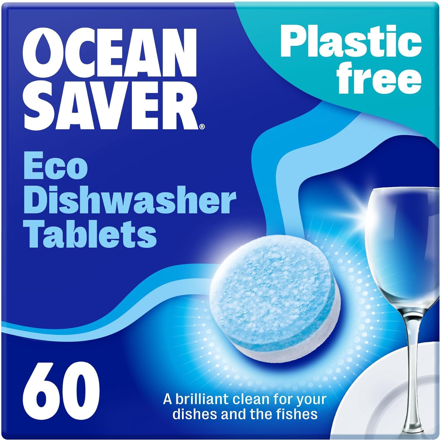 OceanSaver Eco - Friendly Dishwasher Tablets - Pack of 30 | Non - Toxic & Plastic - Free Dish Washing Tablets for Sustainable Cleaning | All in One Plant - Based Dishwasher Salt & Rinse Aid for Tough Stains - Amazing Gadgets Outlet