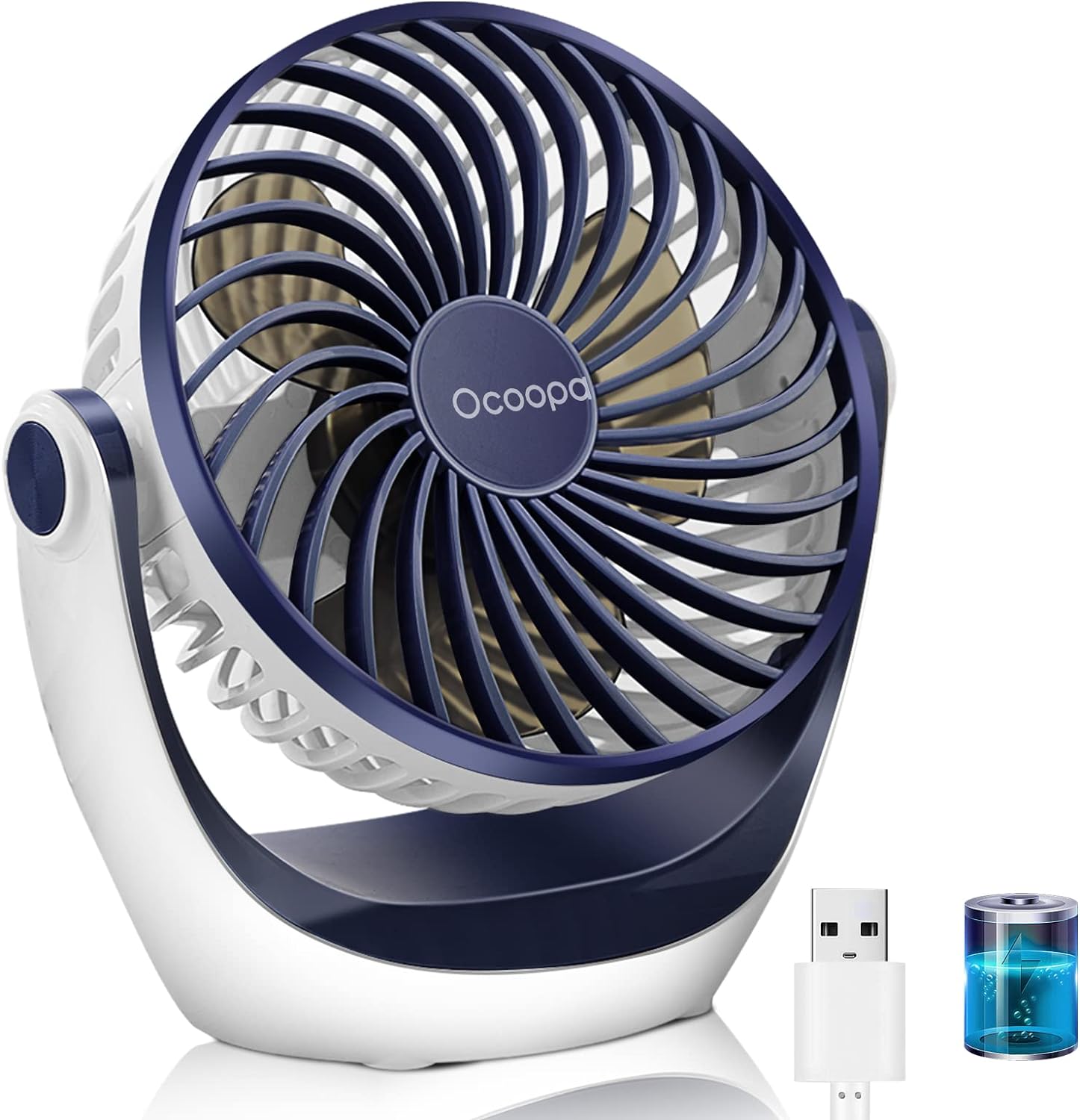 OCOOPA USB Desk Table Fan with Strong Airflow & Quiet Operation, Portable Cooling Fan Speed Adjustable 360°Rotatable Head for Home Office Bedroom Table and Desktop - Amazing Gadgets Outlet