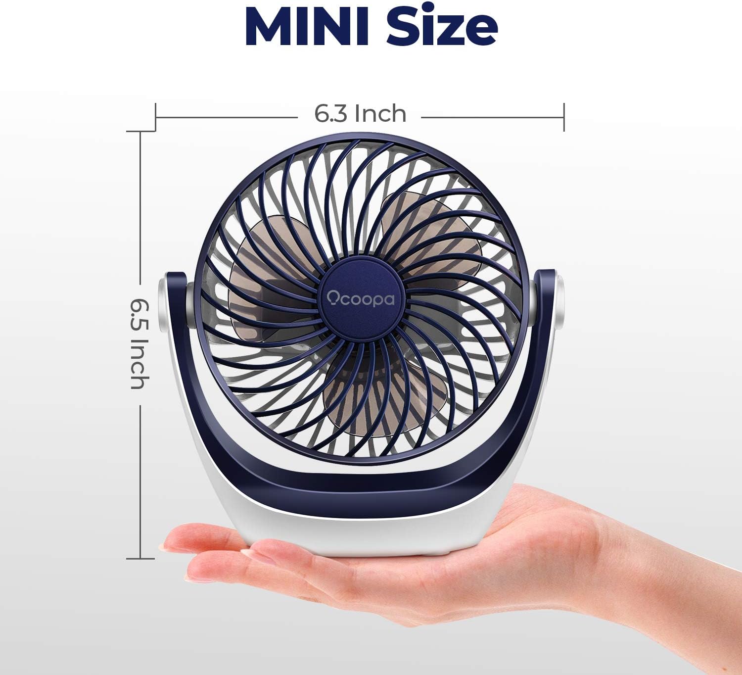 OCOOPA USB Desk Table Fan with Strong Airflow & Quiet Operation, Portable Cooling Fan Speed Adjustable 360°Rotatable Head for Home Office Bedroom Table and Desktop - Amazing Gadgets Outlet