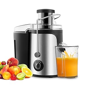 OFCASA Centrifugal Juicer, 600W Juicer Machine for Whole Fruit and Vegetables,70MM Wide Mouth Juicer Extractor 2 Speed Settings, Stainless Steel Juicer Maker Easy to Use & Clean, BPA - Free, Silver - Amazing Gadgets Outlet