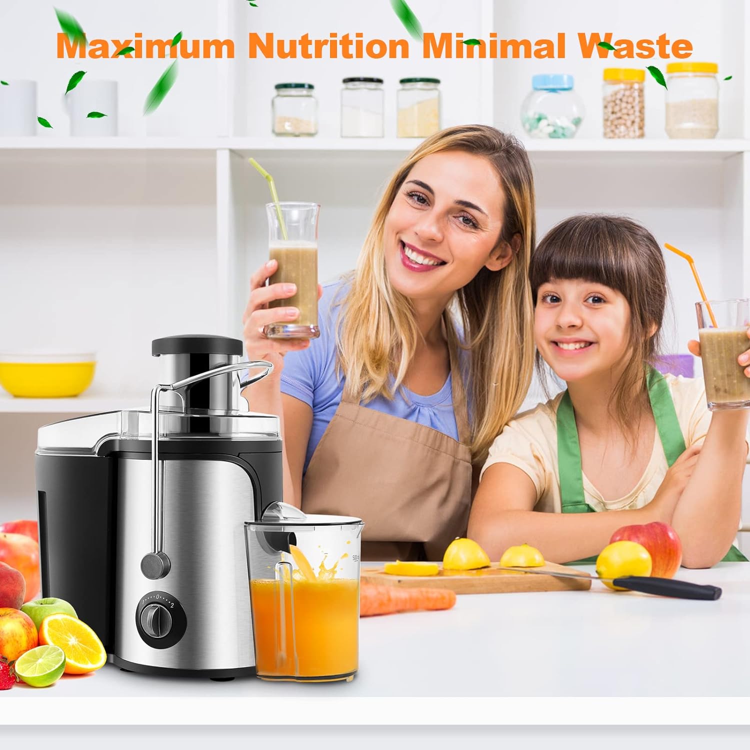 OFCASA Centrifugal Juicer, 600W Juicer Machine for Whole Fruit and Vegetables,70MM Wide Mouth Juicer Extractor 2 Speed Settings, Stainless Steel Juicer Maker Easy to Use & Clean, BPA - Free, Silver - Amazing Gadgets Outlet