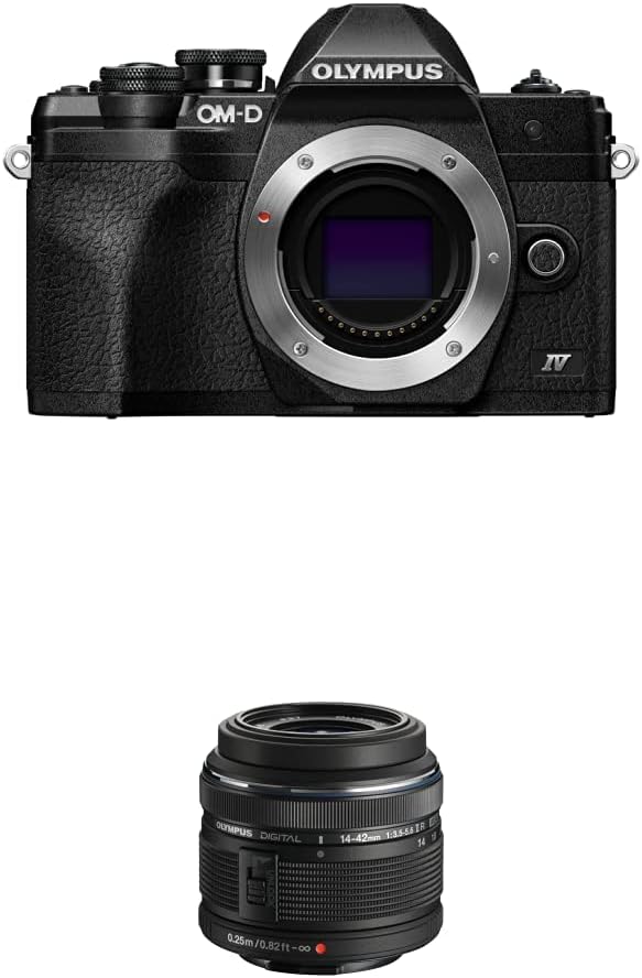 Olympus OM - D E - M10 Mark IV Micro Four Thirds System Camera Kit, 20 MP sensor, electronic viewfinder, 4K video, powerful AF, Wi - Fi, silver incl. M.Zuiko Digital ED 14‑42mm F3.5‑5.6 EZ Pancake silver - Amazing Gadgets Outlet