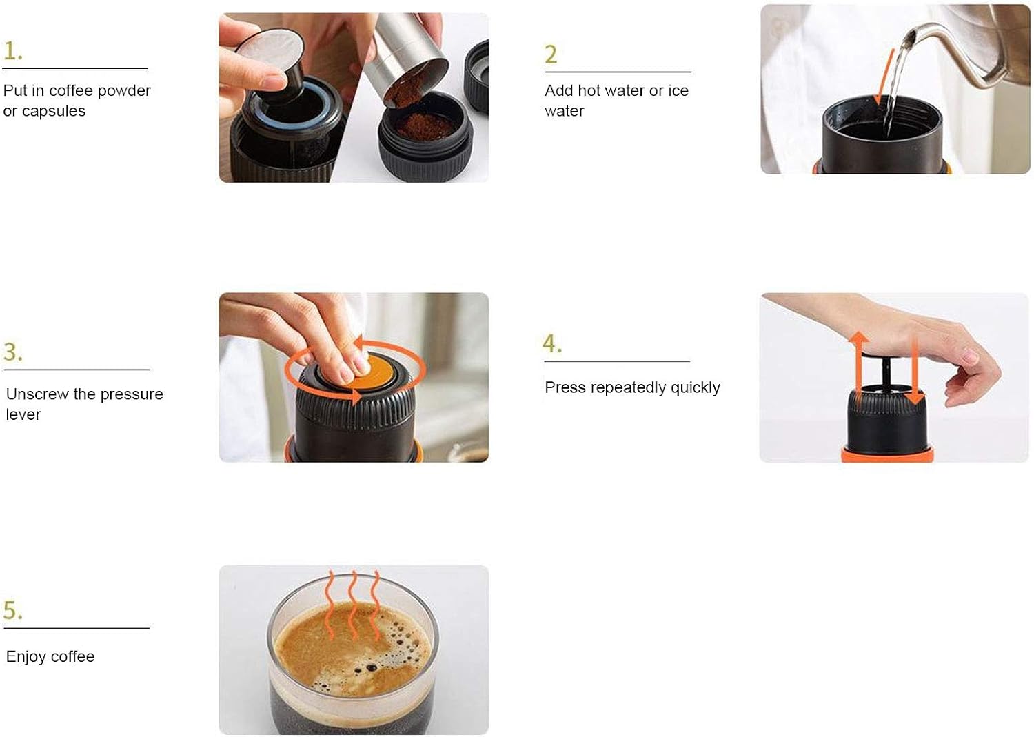 Omabeta Mini Coffee Machine Portable Coffee Maker Mini Hand Press Manual Coffee Machine for Dolce Gusto Capsule - Amazing Gadgets Outlet