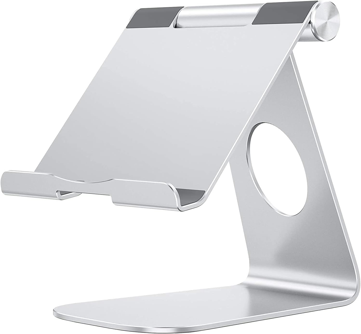 OMOTON Tablet Stand, Adjustable Tablet Holder, Aluminum Minimalist Desktop Tablet Dock Compatible with New iPad 10.9/10.2 iPad Pro 12.9/11, iPad Air 5/Mini 6, Samsung Tablet, etc. Silver - Amazing Gadgets Outlet