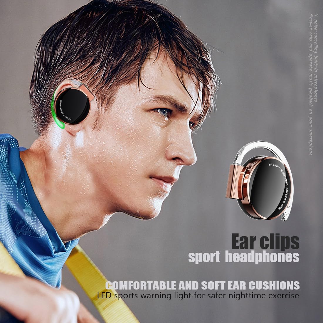 On Ear Headphones Bluetooth 5.3 Clip on Headphones Wireless Open Ear Clip Headphones Wireless Headphones Ear Hook Earbuds Wireless Earhooks Clip Over Ear Bluetooth Earphones Wireless for Home - Amazing Gadgets Outlet