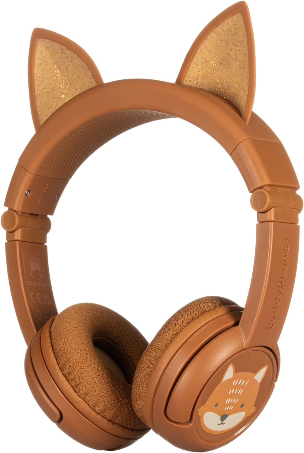 ONANOFF BuddyPhones PlayEars Plus, Cat Ear Foldable Bluetooth Kids Headphones with Microphone, SafeAudio Volume - Limiting 75/85/94dB, Works Wired or Wireless, for iPhone/iPad/Tablet/PC and more - Amazing Gadgets Outlet