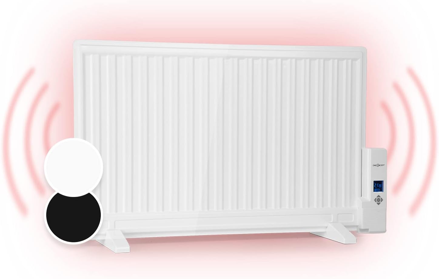 oneConcept Heater Radiator, Oil Heaters for Home Low Energy Silent, 800W Wall Mount Oil Radiator Thermostat, Free Stranding Portable Room Heater w/Touch Control, Smart Personal Heating Oil Radiators - Amazing Gadgets Outlet