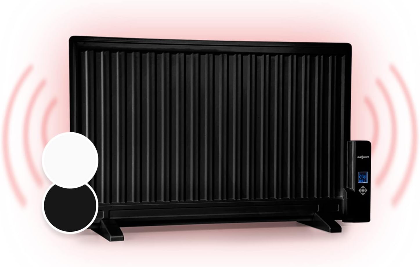 oneConcept Heater Radiator, Oil Heaters for Home Low Energy Silent, 800W Wall Mount Oil Radiator Thermostat, Free Stranding Portable Room Heater w/Touch Control, Smart Personal Heating Oil Radiators - Amazing Gadgets Outlet