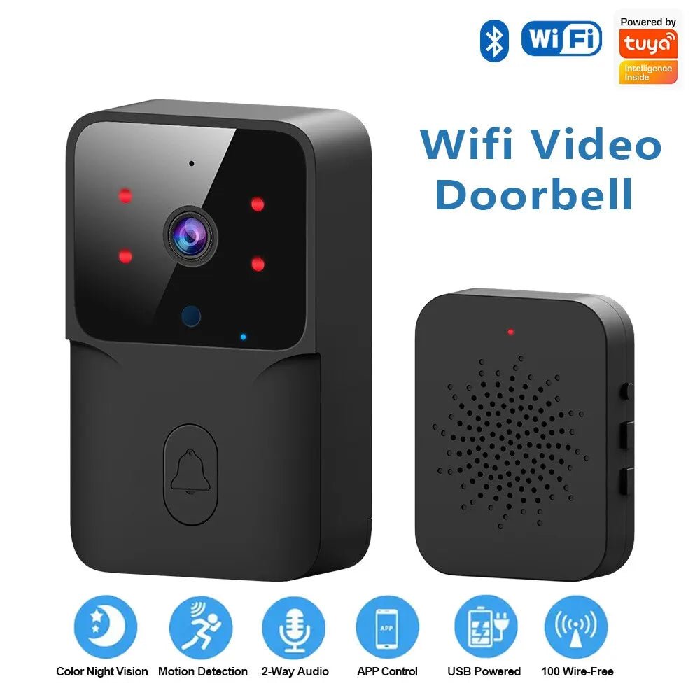 ONENUO WiFi Doorbell Home Tuya WiFi Wireless Doorbell DC AC Battery Powered Camera Bell with Alexa Google Doorbell Camera - Amazing Gadgets Outlet