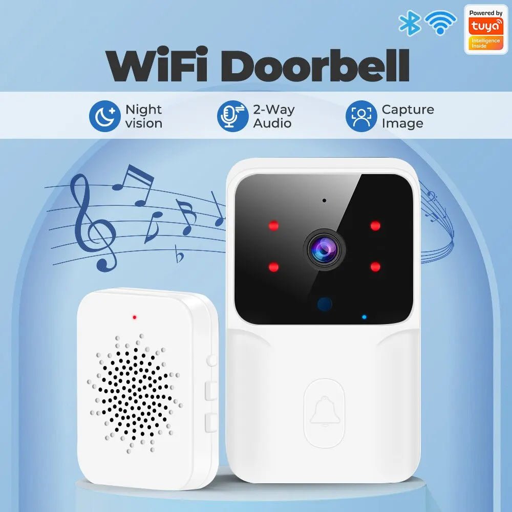ONENUO WiFi Doorbell Home Tuya WiFi Wireless Doorbell DC AC Battery Powered Camera Bell with Alexa Google Doorbell Camera - Amazing Gadgets Outlet