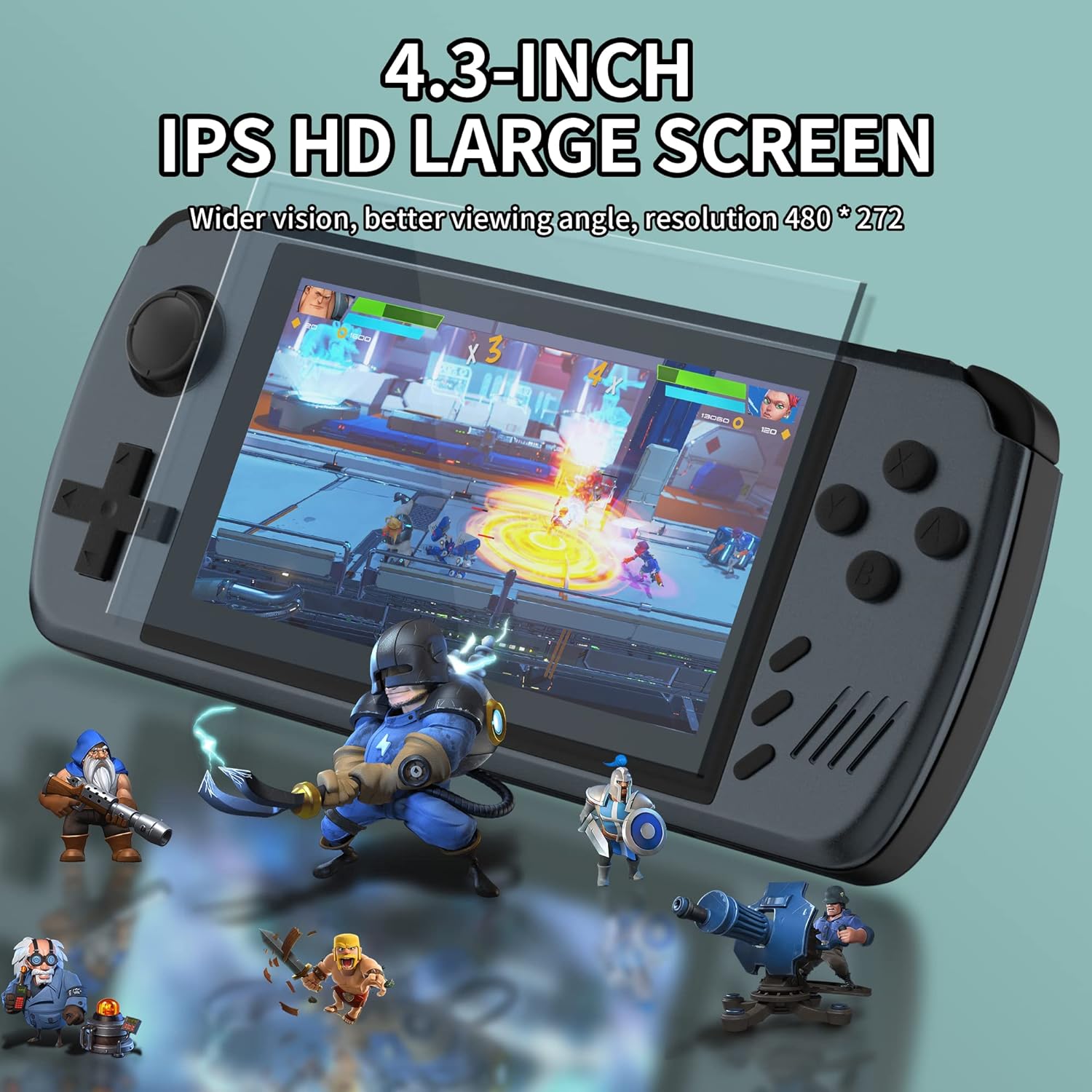 Open Source Handheld Game Console - 4.3 Inch IPS HD Retro Game Console with ATM7051 Quad Core ARM CORTEX - A9 CPU, Classic Video Games, Multi - Emulator Support, HD Output, and TF Card Expansion - Amazing Gadgets Outlet