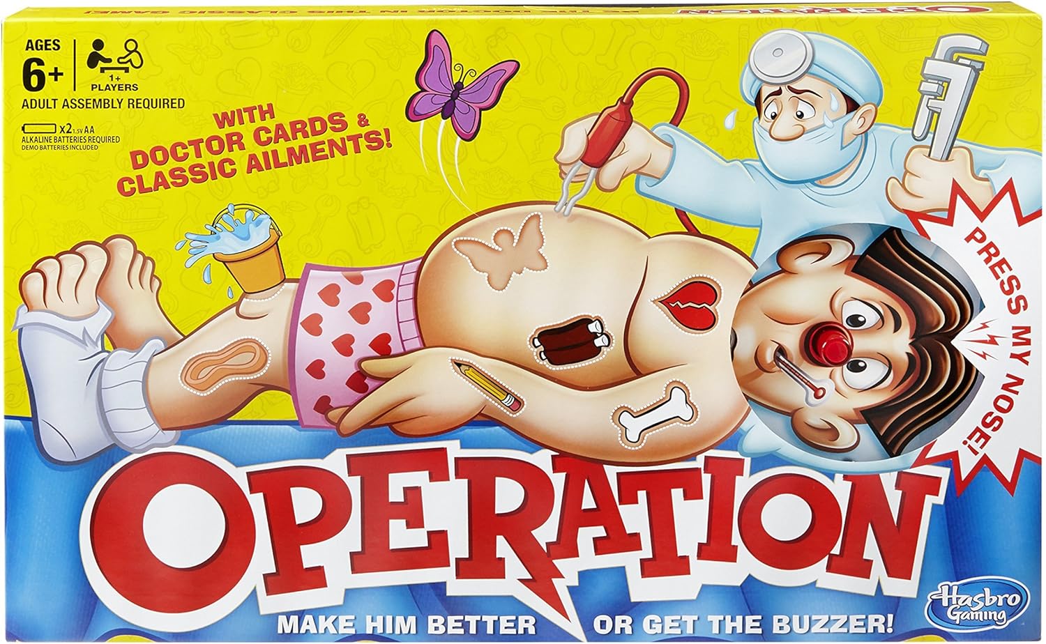 Operation Electronic Board Game with Doctor Cards and Funny Ailments, 1+ Player, Funny Kids' Games, for Boys & Girls aged 6 Plus - Amazing Gadgets Outlet