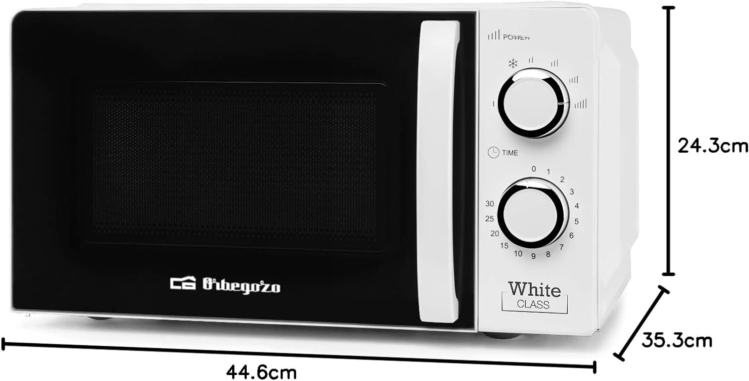 Orbegozo MI 2115 Microwave with 20 - Litre Capacity, 6 Operating Levels, Timer up to 30 Minutes, 700 W, White - Amazing Gadgets Outlet