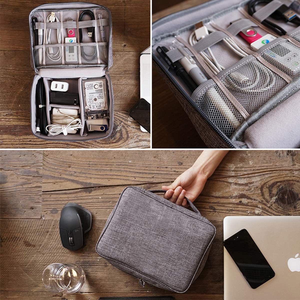 OrgaWise Accessories Bag Cable Case Electronics Organiser, Travel Cable Organisers for Carry Power Bank, Camera, and Memory Card Extra Send 2 pcs Data protect sets - Amazing Gadgets Outlet